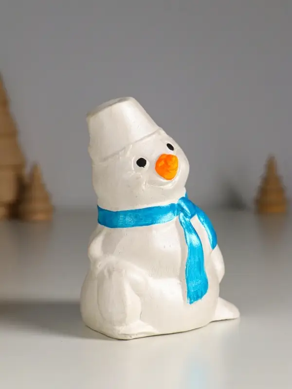 Фигурка гипс &laquo;Снеговик&raquo;, 10&times;6 см, перламутр