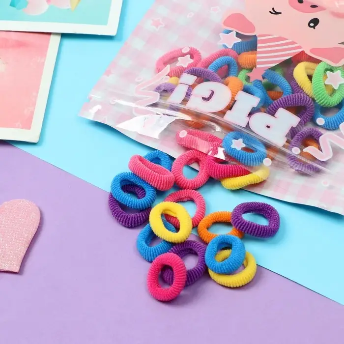 Резинка для волос  Резинка для волос "Хорошие пожелания" (набор 50 шт) хрюшка колор, 2 см