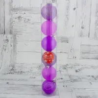 Ёлочные игрушки &laquo;Неон&raquo;, шары новогодние, набор 6 шт., d=6 см, фиолетовый