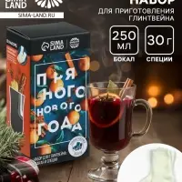 Набор для приготовления глинтвейна &laquo;Пряного нового года&raquo;: бокал 250 мл., специи 30 г, носки