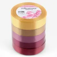 Атласная лента, набор 5 шт. &laquo;Осень&raquo;, 20 мм, 23&plusmn;1 м