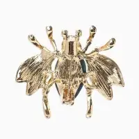 Брошь &laquo;Жук&raquo; с крыльями, кристалл, цвет жёлто-зелёный в золоте