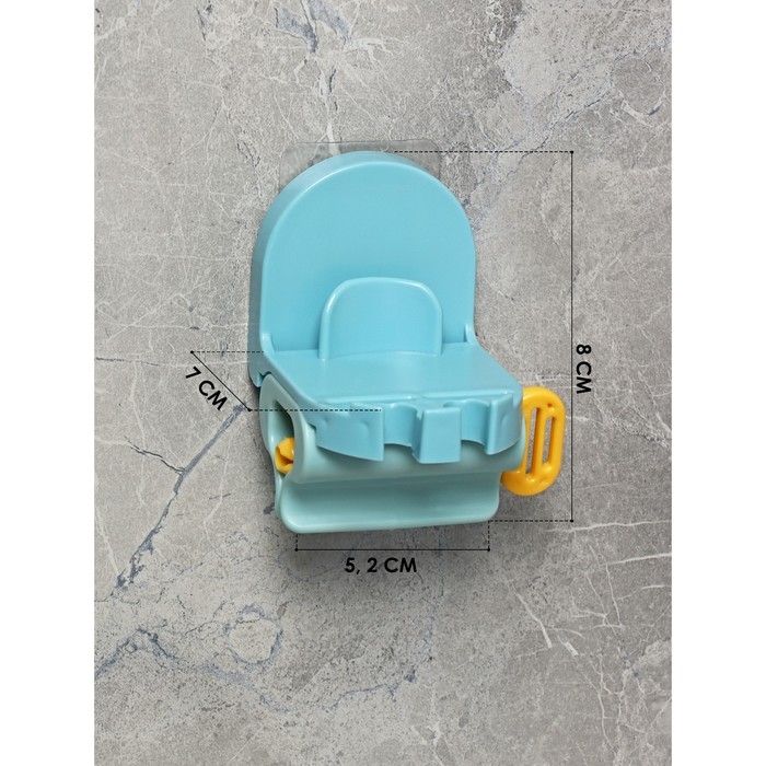 Держатель для зубных щёток с выдавливателем для пасты на липучке, 7×5,2×8 см, цвет МИКС