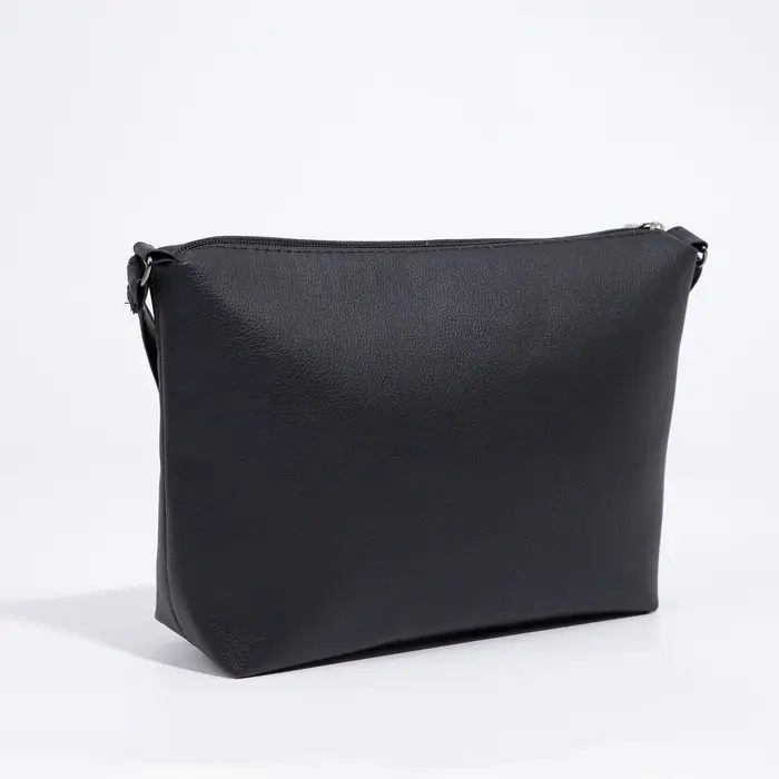 Сумка женская кросс-боди на молнии, 25&times;8&times;19 см, чёрная