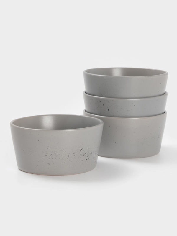 Набор салатников 4 шт Доляна 14,5х7 см Набор салатников 4 шт Доляна 14,5х7 см "Гранит" серый в крапинку