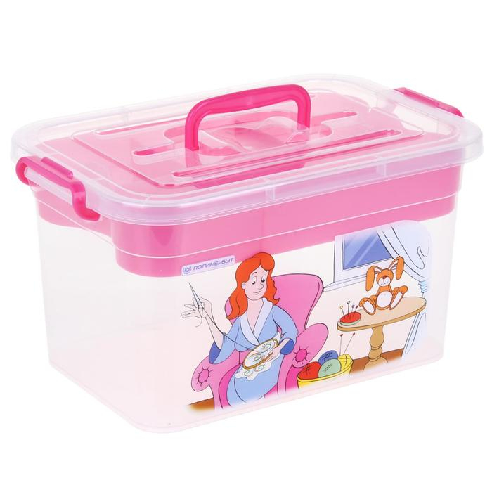 Контейнер для хранения с крышкой и вкладышем «Рукоделие», 10 л, 35×23×19 см, цвет МИКС Контейнер для хранения с крышкой и вкладышем «Рукоделие», 10 л, 35×23×19 см, цвет МИКС