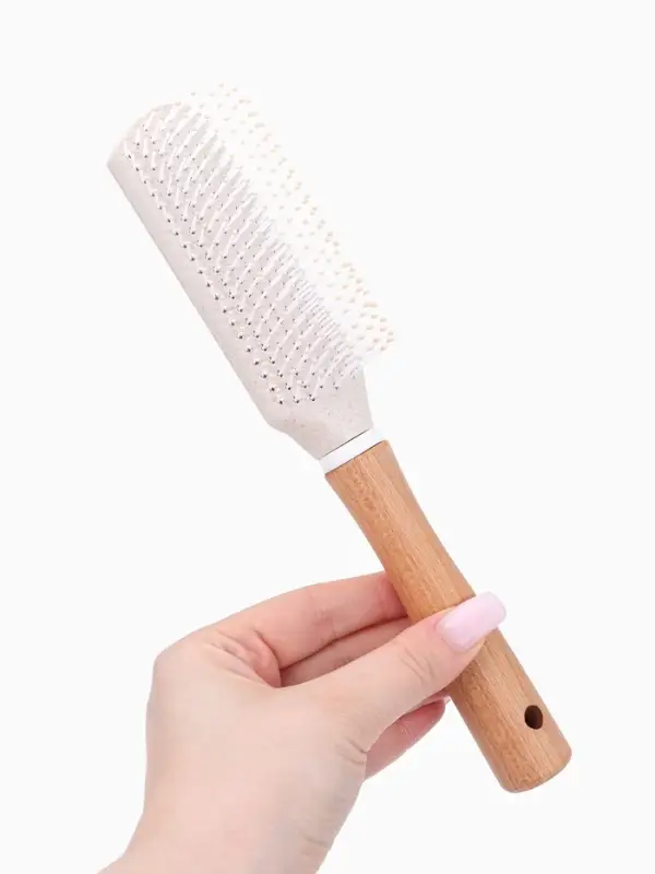 Расчёска массажная, 24&times;5 см, с деревянной ручкой