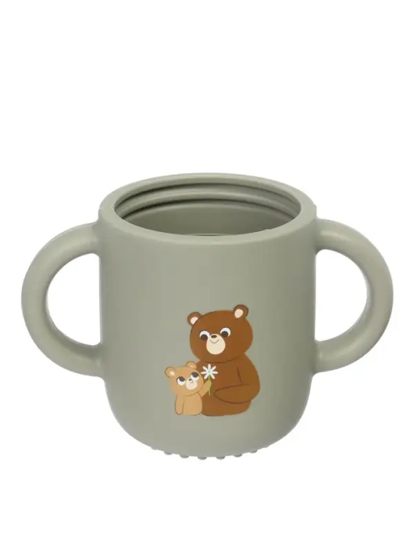 Поильник силиконовый с носиком, с ручками 6+ мес, 200 мл, серый, Крошка Я