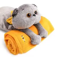 Мягкая игрушка «Кот Басик» с пледом, 60 см Мягкая игрушка «Кот Басик» с пледом, 60 см