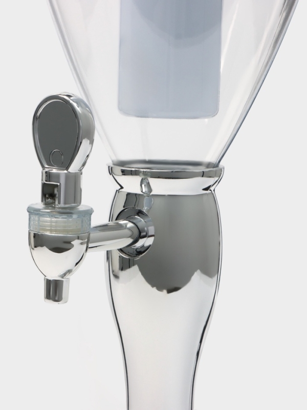 Башня пивная «Вавилон стиль«, 3 л, ёмкость для льда, подсветка, пластик, серебристый Башня пивная «Вавилон стиль«, 3 л, ёмкость для льда, подсветка, пластик, серебристый