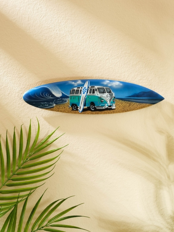 Панно "Доска для сёрфа "Great Beach" дерево 30х7 см