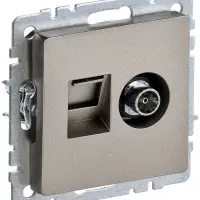 BRITE Розетка двойная TV+RJ45 кат.5E РТВ/РК12-БрШ шампань