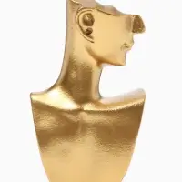 Бюст для украшений &laquo;Пол-лица&raquo;, мини, отверстие под серьгу, 6.6&times;6.8&times;11 см, золотой