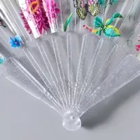 Веер складной пластик &laquo;Садовые цветы&raquo;, блеск, 23 см