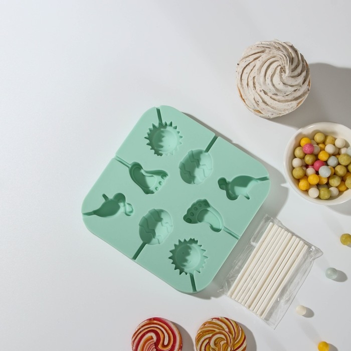 Форма силиконовая для леденцов «Солнечный день», 14×14×1,5 см, 8 ячеек, с палочками, цвет МИКС Форма силиконовая для леденцов «Солнечный день», 14×14×1,5 см, 8 ячеек, с палочками, цвет МИКС