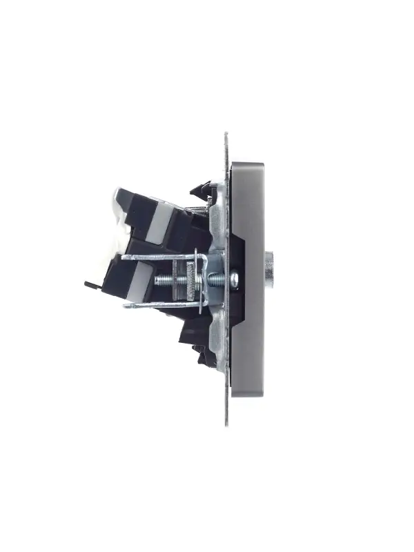 BRITE Розетка двойная TV+RJ45 кат.5E РТВ/РК12-БрС сталь