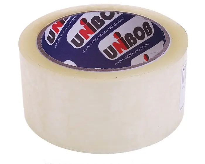 Клейкая лента UNIBOB 48 мм&times;66 м 45 мкм, прозрачная, индивидуальная упаковка