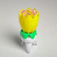 Свеча для торта музыкальная &laquo;Тюльпан&raquo;, крутящаяся, жёлтая, 14.5&times;6 см