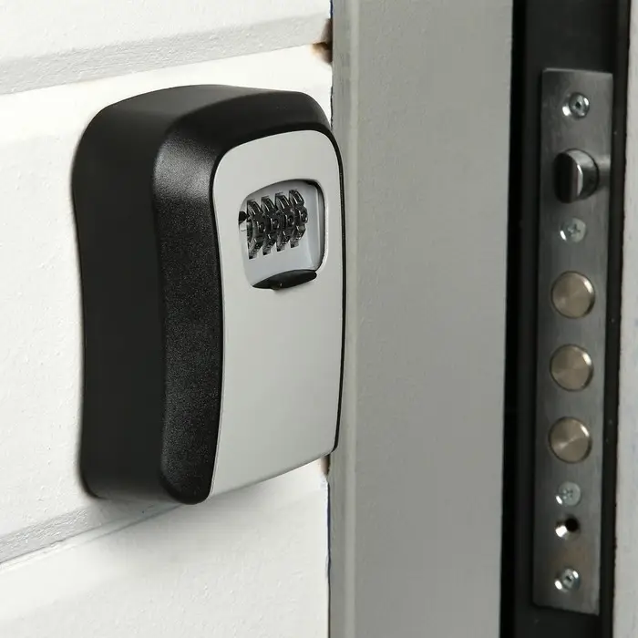 Сейф-ключница кодовая ТУНДРА, металл, пластик, серый