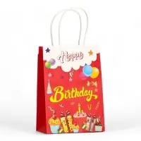 Пакет крафт Happy Brithday 120 г/м 15×8×21 см