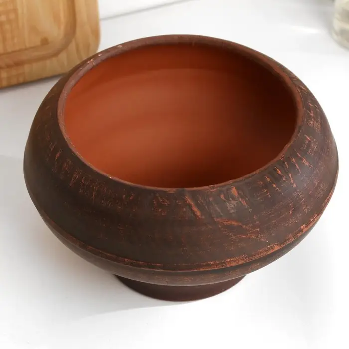 Горшок для жаркого &laquo;Гладкий&raquo;, 600 мл., 13&times;14 см, красная глина