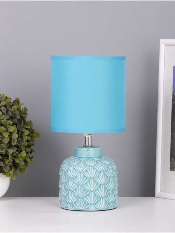 Лампа настольная Лампа настольная "Исида" 1х40Вт Е14 голубой 14х14х28см