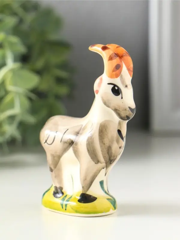 Фигурка фарфор &laquo;Козёл Гор&raquo;, 9 см, гжель, цветная