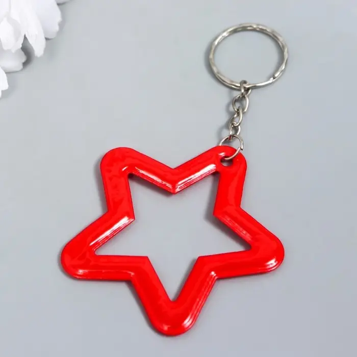 Брелок пластик светоотражающий Брелок пластик светоотражающий "Звёздочка" МИКС 5,8х5,5 см