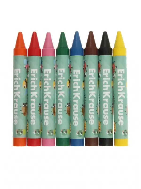 Восковые мелки 8 цветов ErichKrause Baby Jumbo, утолщенные, круглые