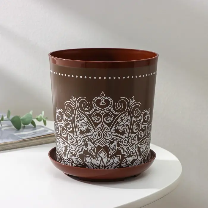 Горшок для цветов с поддоном Доляна «Кракле», 1,6 л, d=14 см, h=15,5 см, цвет коричневый Горшок для цветов с поддоном Доляна «Кракле», 1,6 л, d=14 см, h=15,5 см, цвет коричневый