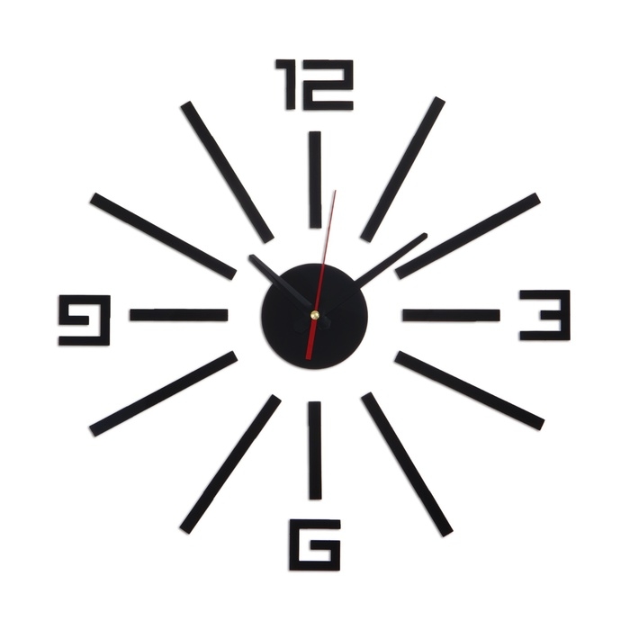 Часы настенные интерьерные, 3d  Часы настенные интерьерные, 3d "Лучи", бесшумные, наклейка, большие, d-40 см