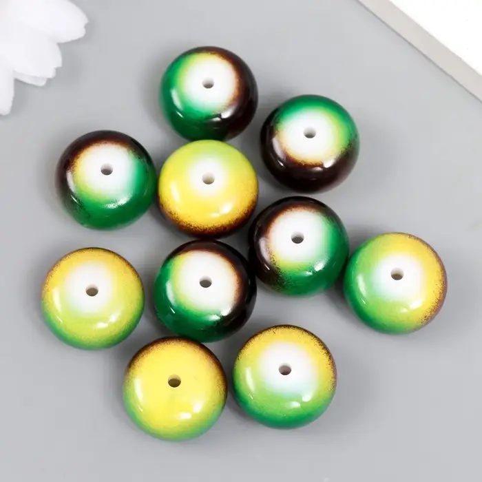 Бусины для творчества пластик Бусины для творчества пластик "Зелёно-шоколадные" набор 10 шт 1,4х2х2 см