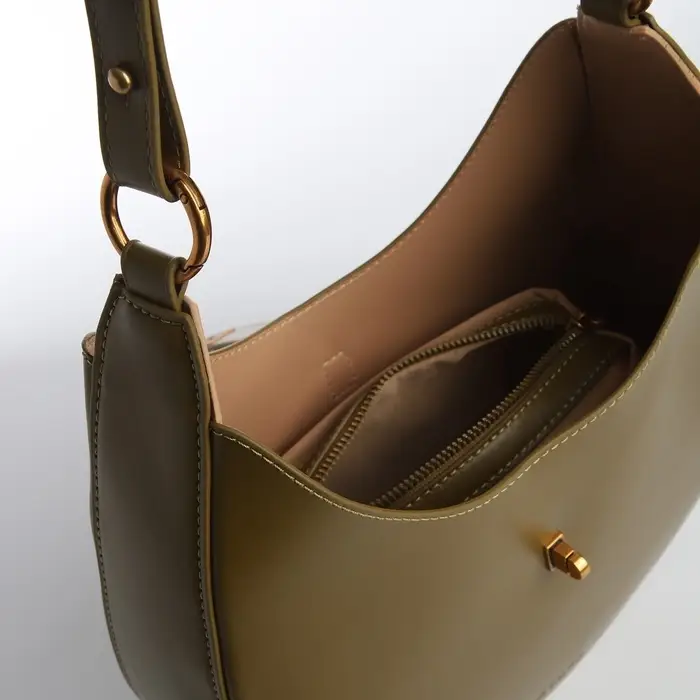 Сумка женская багет TEXTURA на молнии, 27&times;9&times;23 см, хаки