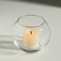 Стеклянный подсвечник на 1 свечу &laquo;Шар&raquo;, прозрачный, 7&times;9&times;9 см
