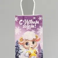 Пакет подарочный крафтовый &laquo;С Новым годом&raquo;, 12&times;21&times;9 см