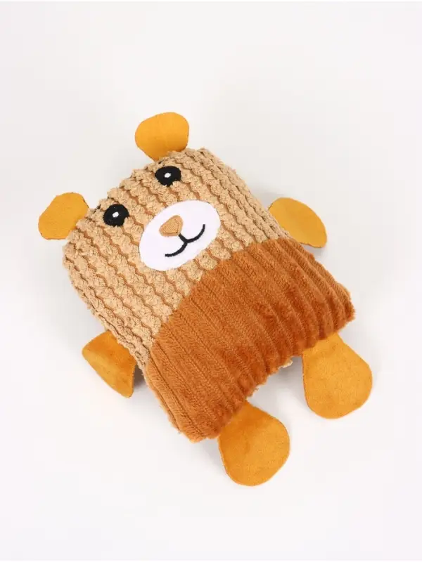 Игрушка мягкая  для собак "Медведь", с пищалкой, 20 см, коричневый