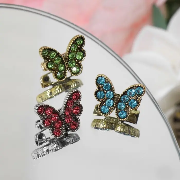 Брошь «Бабочка» мини, цвет МИКС (неделимая фасовка 12 шт., цена за шт.)