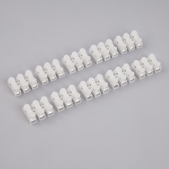 Клемма пружинная соединительная Luazon Lighting, КСП-3Р, 10 А, набор 10 шт Клемма пружинная соединительная Luazon Lighting, КСП-3Р, 10 А, набор 10 шт