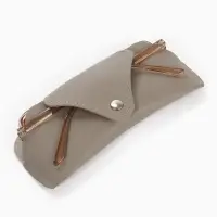 Футляр для очков , 16*3*6,3 см, кнопка, серый