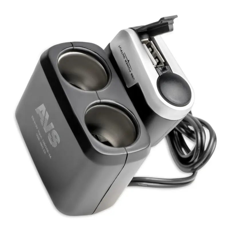Разветвитель прикуривателя AVS 12/24 (на 2 выхода+USB) CS213U