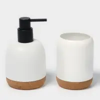 Набор для ванной SAVANNA &laquo;Пробка&raquo;, 3 предмета, дозатор для мыла, стакан, мыльница