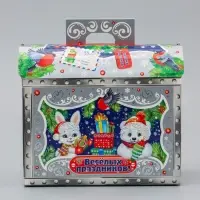 Коробка Новогодняя подарочная "Серебро" 22 х 19,5 х 13,5 см Коробка Новогодняя подарочная "Серебро" 22 х 19,5 х 13,5 см