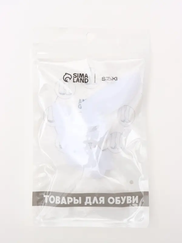 Корректоры - разделители для пальцев ног, с накладкой на косточку большого пальца, 1 разделитель, силиконовые, 7&times;4 см, пара, белые