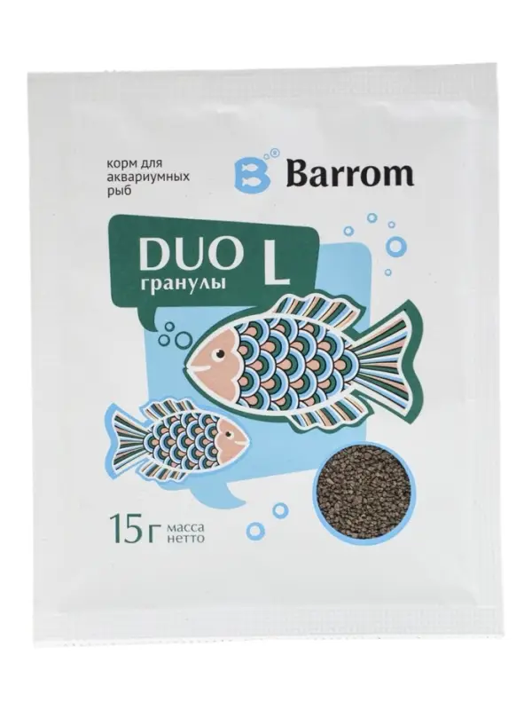 Корм для аквариумных рыб DUO L гранулы, 15 гр