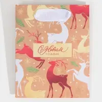 Пакет подарочный новогодний крафтовый «С Новым годом», S 12×15×5.5 см Пакет подарочный новогодний крафтовый «С Новым годом», S 12×15×5.5 см