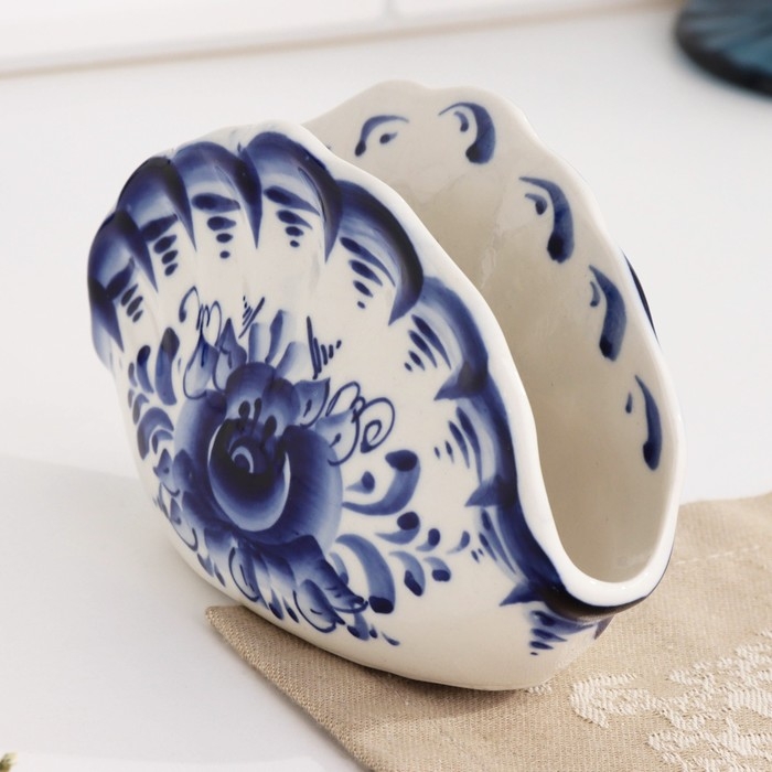 Салфетница «Ракушка», гжель Салфетница «Ракушка», гжель