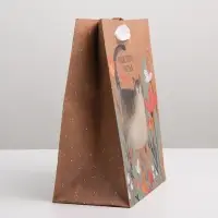 Пакет подарочный крафтовый, упаковка, &laquo;Пушистого счастья&raquo;, MS 18&times;23&times;8 см