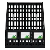 Лоток для бумаг &laquo;Стамм&raquo;, А4, сборный, вертикальный, 2 отделения, чёрный