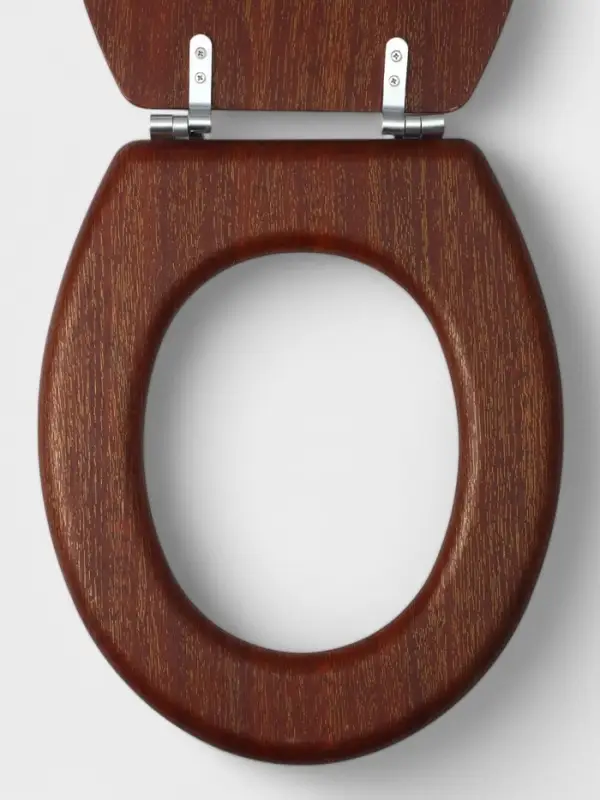 Сиденье для унитаза с крышкой &laquo;Натуральное дерево&raquo;, 45&times;35 см, цвет орех