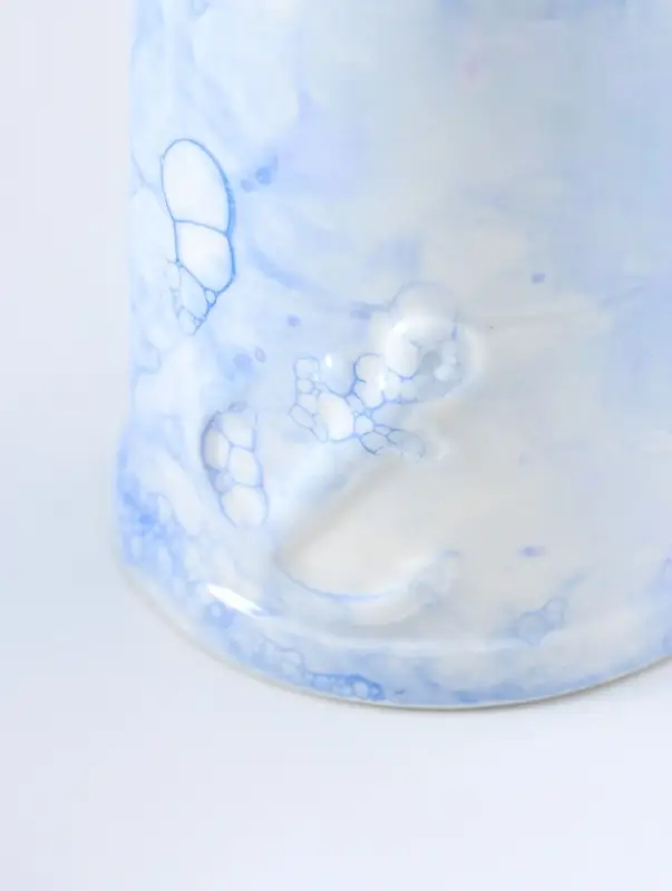 Сувенир керамика свет "Маяк" мраморный бело-синий 6,5х6,5х18 см